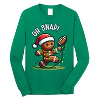 Oh Snap Gingerbreadman Christmas Football Long Sleeve Shirt