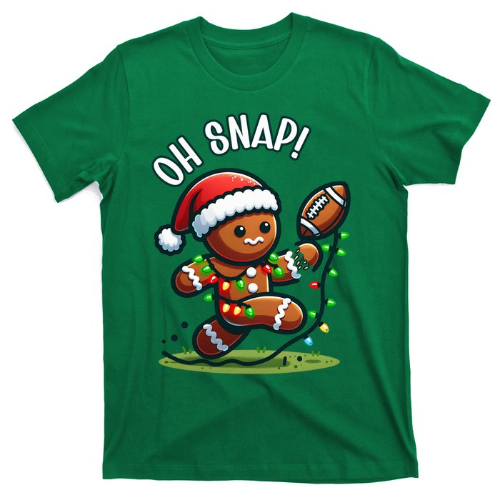 Oh Snap Gingerbreadman Christmas Football T-Shirt