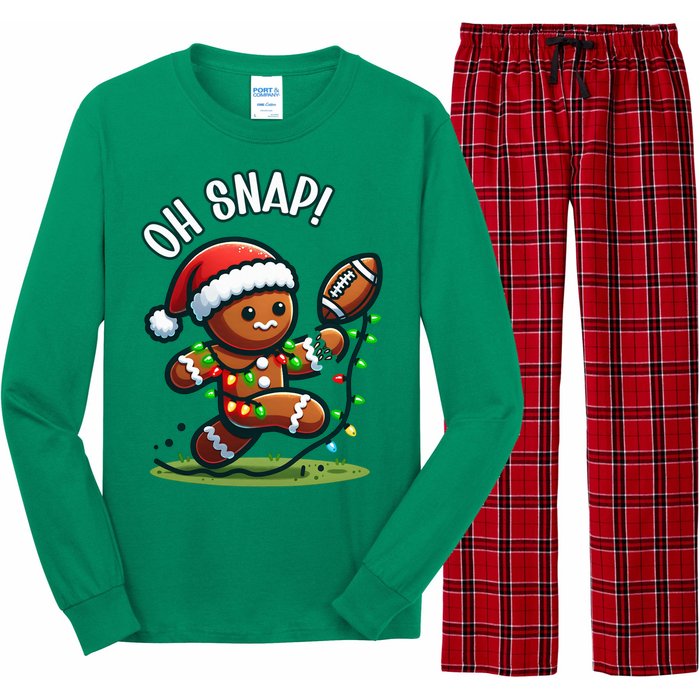 Oh Snap Gingerbreadman Christmas Football Long Sleeve Pajama Set