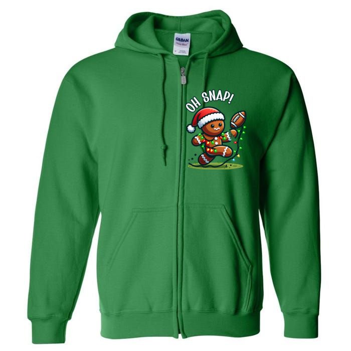 Oh Snap Gingerbreadman Christmas Football Full Zip Hoodie