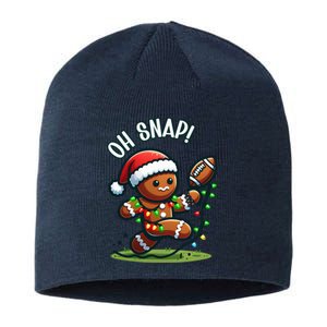 Oh Snap Gingerbreadman Christmas Football Sustainable Beanie