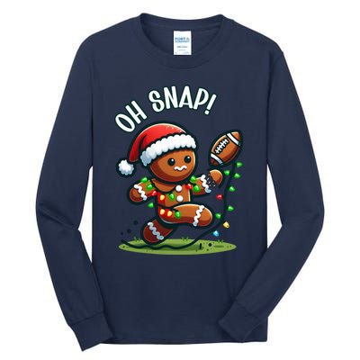 Oh Snap Gingerbreadman Christmas Football Tall Long Sleeve T-Shirt