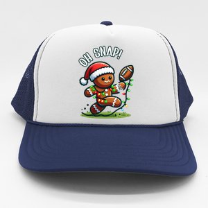 Oh Snap Gingerbreadman Christmas Football Trucker Hat