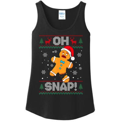 Oh Snap Gingerbread Man Cookie Christmas Funny Ugly Sweater Ladies Essential Tank