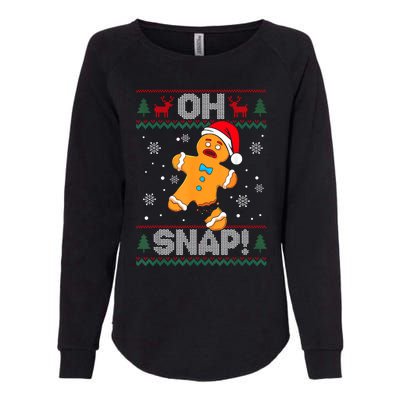 Oh Snap Gingerbread Man Cookie Christmas Funny Ugly Sweater Womens California Wash Sweatshirt