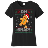 Oh Snap Gingerbread Man Cookie Christmas Funny Ugly Sweater Women's T-Shirt