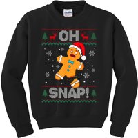 Oh Snap Gingerbread Man Cookie Christmas Funny Ugly Sweater Kids Sweatshirt