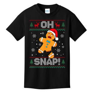 Oh Snap Gingerbread Man Cookie Christmas Funny Ugly Sweater Kids T-Shirt