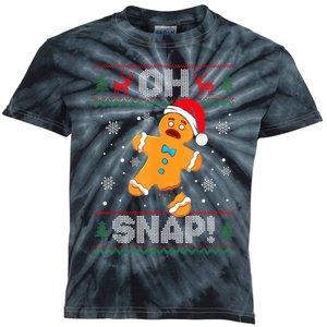 Oh Snap Gingerbread Man Cookie Christmas Funny Ugly Sweater Kids Tie-Dye T-Shirt