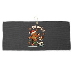 Oh Snap Gingerbreadman Christmas Soccer Large Microfiber Waffle Golf Towel