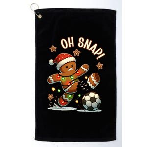 Oh Snap Gingerbreadman Christmas Soccer Platinum Collection Golf Towel