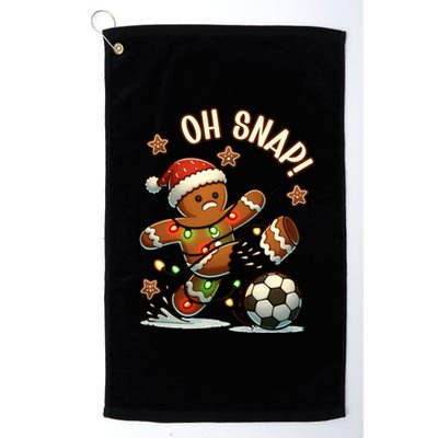 Oh Snap Gingerbreadman Christmas Soccer Platinum Collection Golf Towel