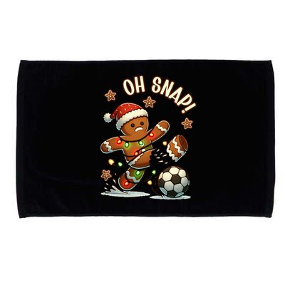 Oh Snap Gingerbreadman Christmas Soccer Microfiber Hand Towel