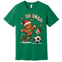 Oh Snap Gingerbreadman Christmas Soccer Premium T-Shirt