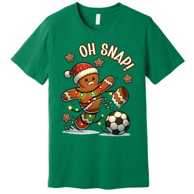 Oh Snap Gingerbreadman Christmas Soccer Premium T-Shirt