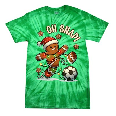 Oh Snap Gingerbreadman Christmas Soccer Tie-Dye T-Shirt