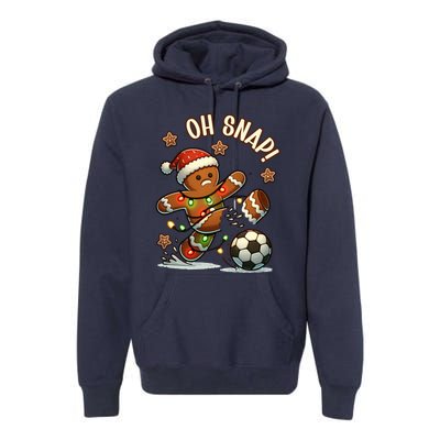 Oh Snap Gingerbreadman Christmas Soccer Premium Hoodie