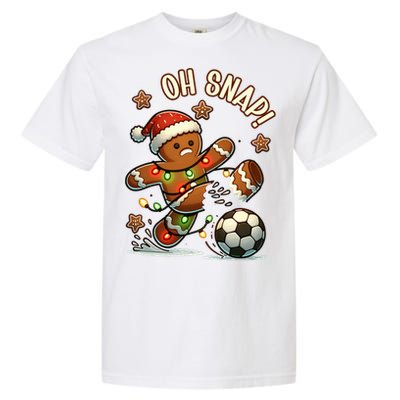 Oh Snap Gingerbreadman Christmas Soccer Garment-Dyed Heavyweight T-Shirt