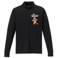 Oh Snap Gingerbread Performance Long Sleeve Polo