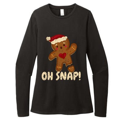 Oh Snap Gingerbread Man Cookie Broken Leg Funny Christmas Womens CVC Long Sleeve Shirt