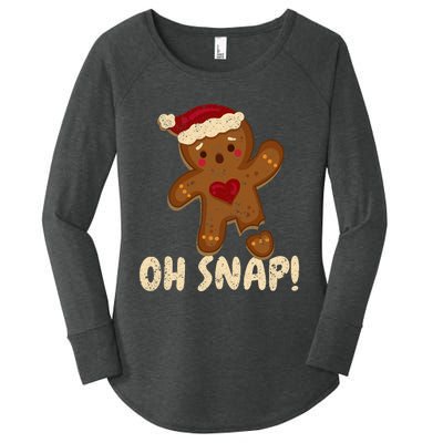 Oh Snap Gingerbread Man Cookie Broken Leg Funny Christmas Women's Perfect Tri Tunic Long Sleeve Shirt