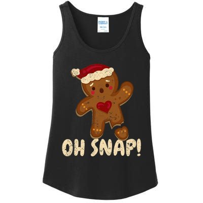 Oh Snap Gingerbread Man Cookie Broken Leg Funny Christmas Ladies Essential Tank