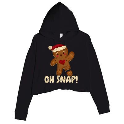 Oh Snap Gingerbread Man Cookie Broken Leg Funny Christmas Crop Fleece Hoodie