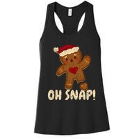 Oh Snap Gingerbread Man Cookie Broken Leg Funny Christmas Women's Racerback Tank