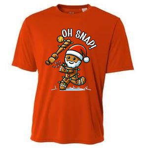 Oh Snap Gingerbreadman Christmas Softball Cooling Performance Crew T-Shirt