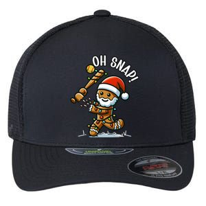 Oh Snap Gingerbreadman Christmas Softball Flexfit Unipanel Trucker Cap