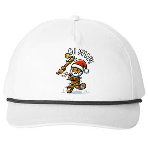 Oh Snap Gingerbreadman Christmas Softball Snapback Five-Panel Rope Hat