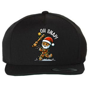 Oh Snap Gingerbreadman Christmas Softball Wool Snapback Cap