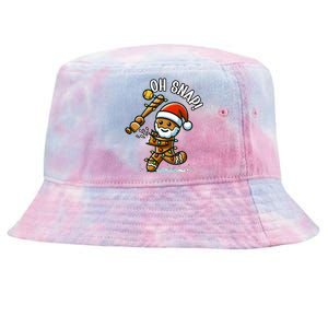 Oh Snap Gingerbreadman Christmas Softball Tie-Dyed Bucket Hat