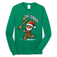 Oh Snap Gingerbreadman Christmas Softball Long Sleeve Shirt