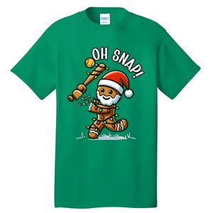 Oh Snap Gingerbreadman Christmas Softball Tall T-Shirt