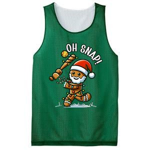 Oh Snap Gingerbreadman Christmas Softball Mesh Reversible Basketball Jersey Tank