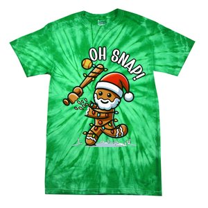 Oh Snap Gingerbreadman Christmas Softball Tie-Dye T-Shirt