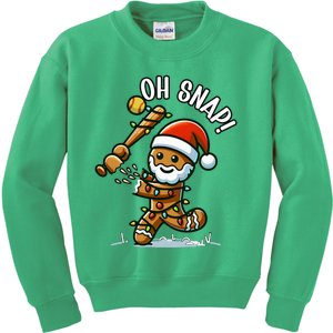 Oh Snap Gingerbreadman Christmas Softball Kids Sweatshirt