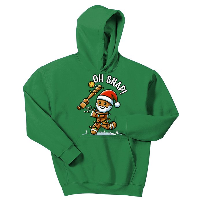 Oh Snap Gingerbreadman Christmas Softball Kids Hoodie