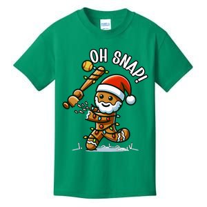 Oh Snap Gingerbreadman Christmas Softball Kids T-Shirt