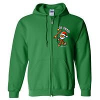 Oh Snap Gingerbreadman Christmas Softball Full Zip Hoodie