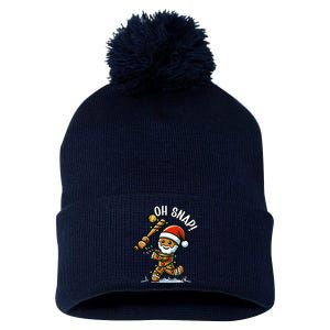 Oh Snap Gingerbreadman Christmas Softball Pom Pom 12in Knit Beanie