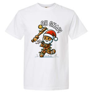 Oh Snap Gingerbreadman Christmas Softball Garment-Dyed Heavyweight T-Shirt