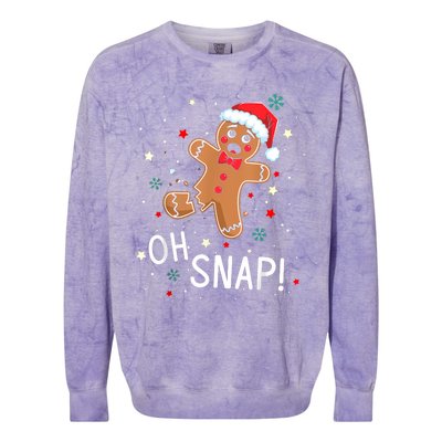 Oh Snap Gingerbread Man Cute Christmas Cookie Baking Team Colorblast Crewneck Sweatshirt