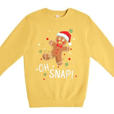 Oh Snap Gingerbread Man Cute Christmas Cookie Baking Team Premium Crewneck Sweatshirt