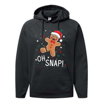 Oh Snap Gingerbread Man Cute Christmas Cookie Baking Team Performance Fleece Hoodie