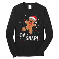 Oh Snap Gingerbread Man Cute Christmas Cookie Baking Team Long Sleeve Shirt