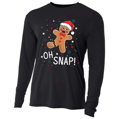 Oh Snap Gingerbread Man Cute Christmas Cookie Baking Team Cooling Performance Long Sleeve Crew