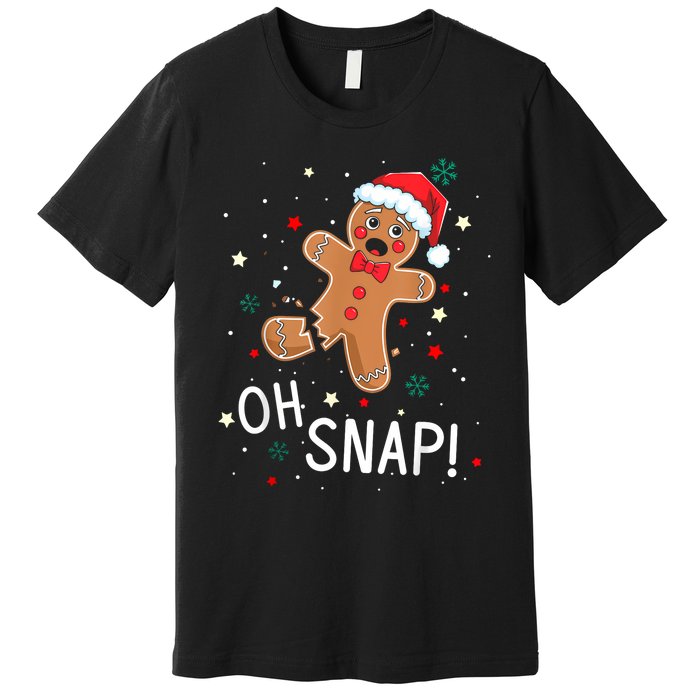 Oh Snap Gingerbread Man Cute Christmas Cookie Baking Team Premium T-Shirt