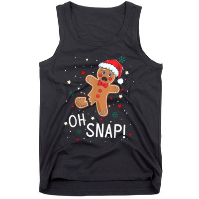 Oh Snap Gingerbread Man Cute Christmas Cookie Baking Team Tank Top